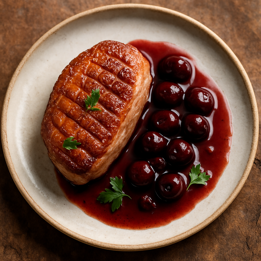 Seared Duck Breast with Cherry Pan Sauce