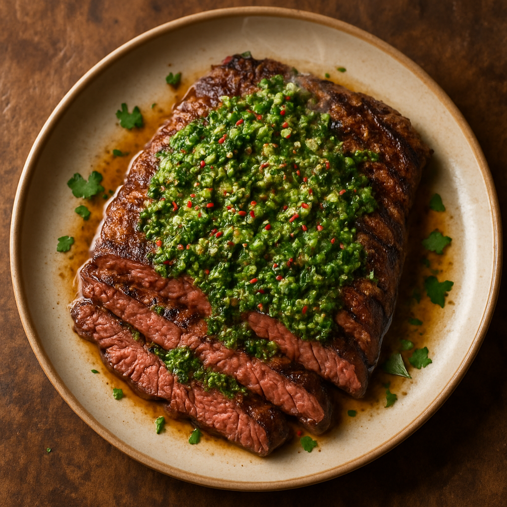 Entraña a la Parrilla con Chimichurri Argentino